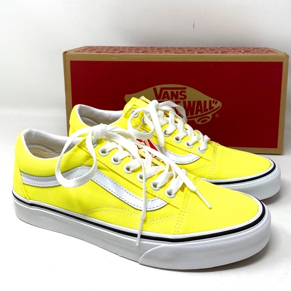 VANS 🔥SALE🔥 Old Skool Canvas Neon Lemon Tonic Shoes Women’s 7 Size VN0A4U3BWT7 - Picture 6 of 11